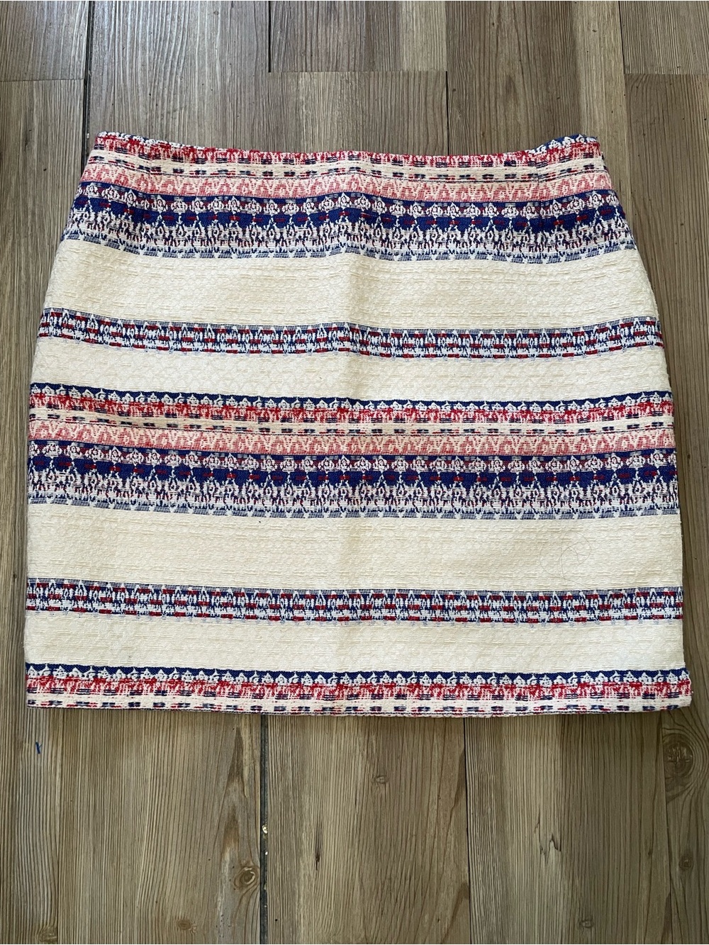 Katherine Barclay Cream Wool Blend Mini Skirt